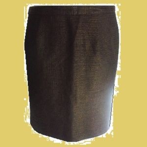 Khaki Brown Gold Metallic Lined Straight Skirt